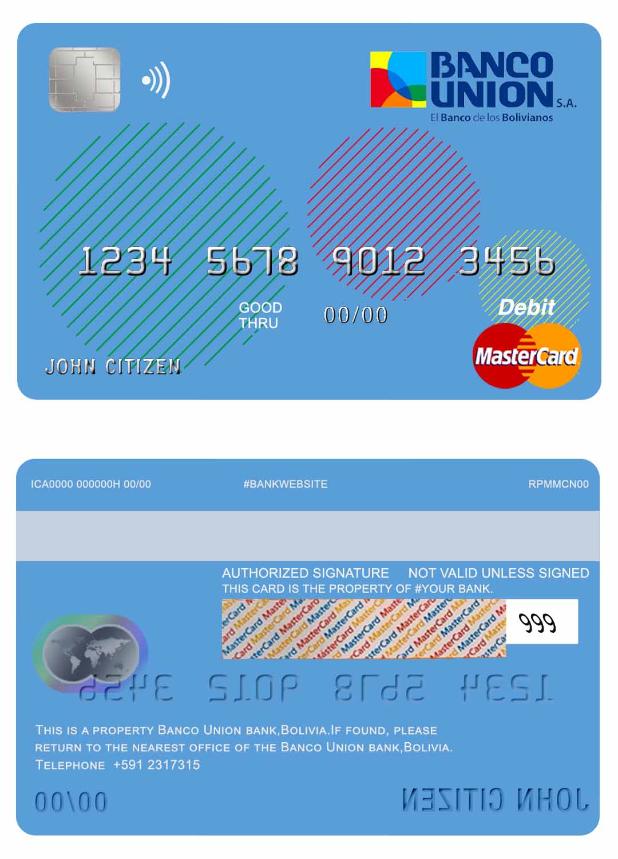 Bolivia Banco Union bank mastercard debit card